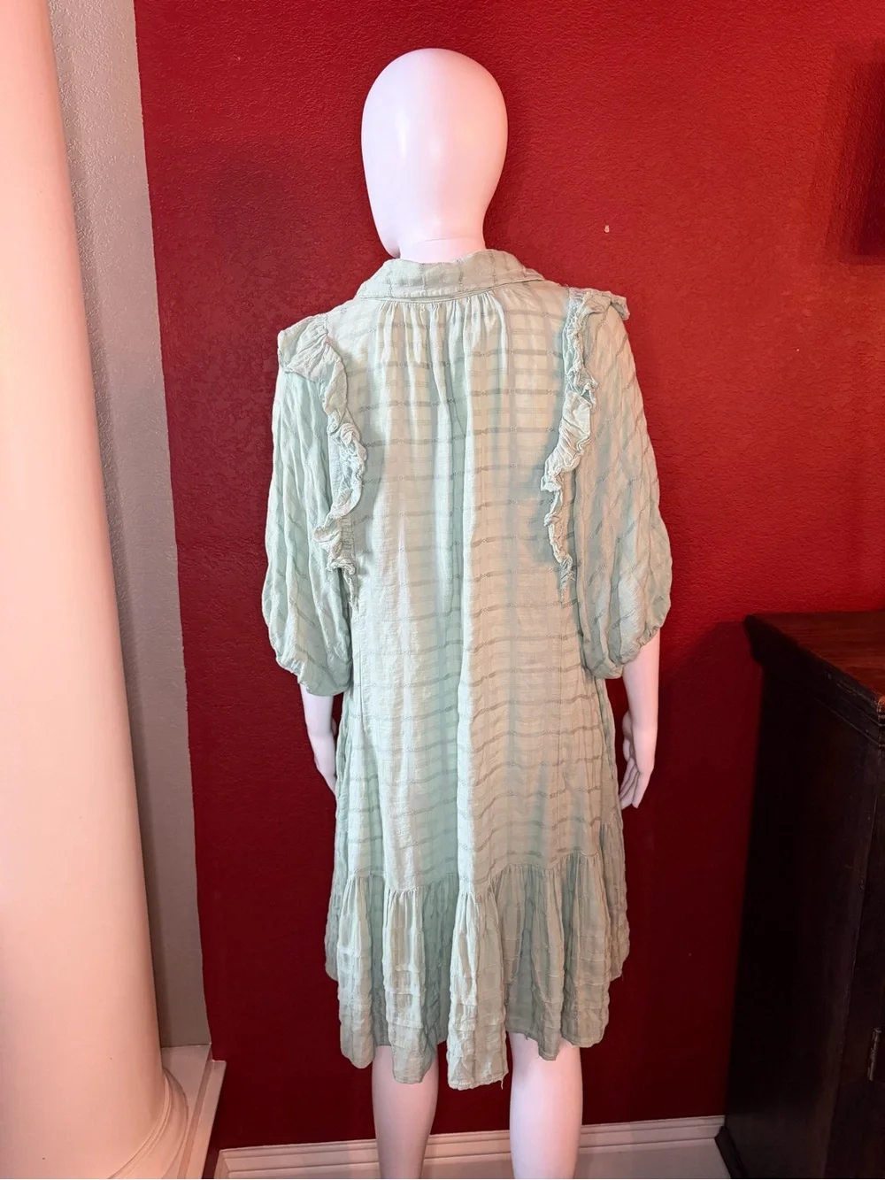 Free People Elora Mini Dress Mermaids Tail Mint Green Boho Size M